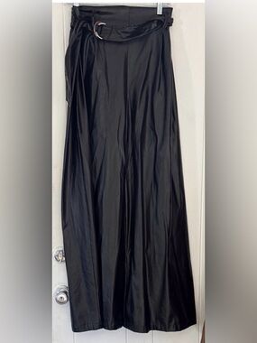 Jealous Tomato Black Pans Skirt - Glossy Flowing Silhouette